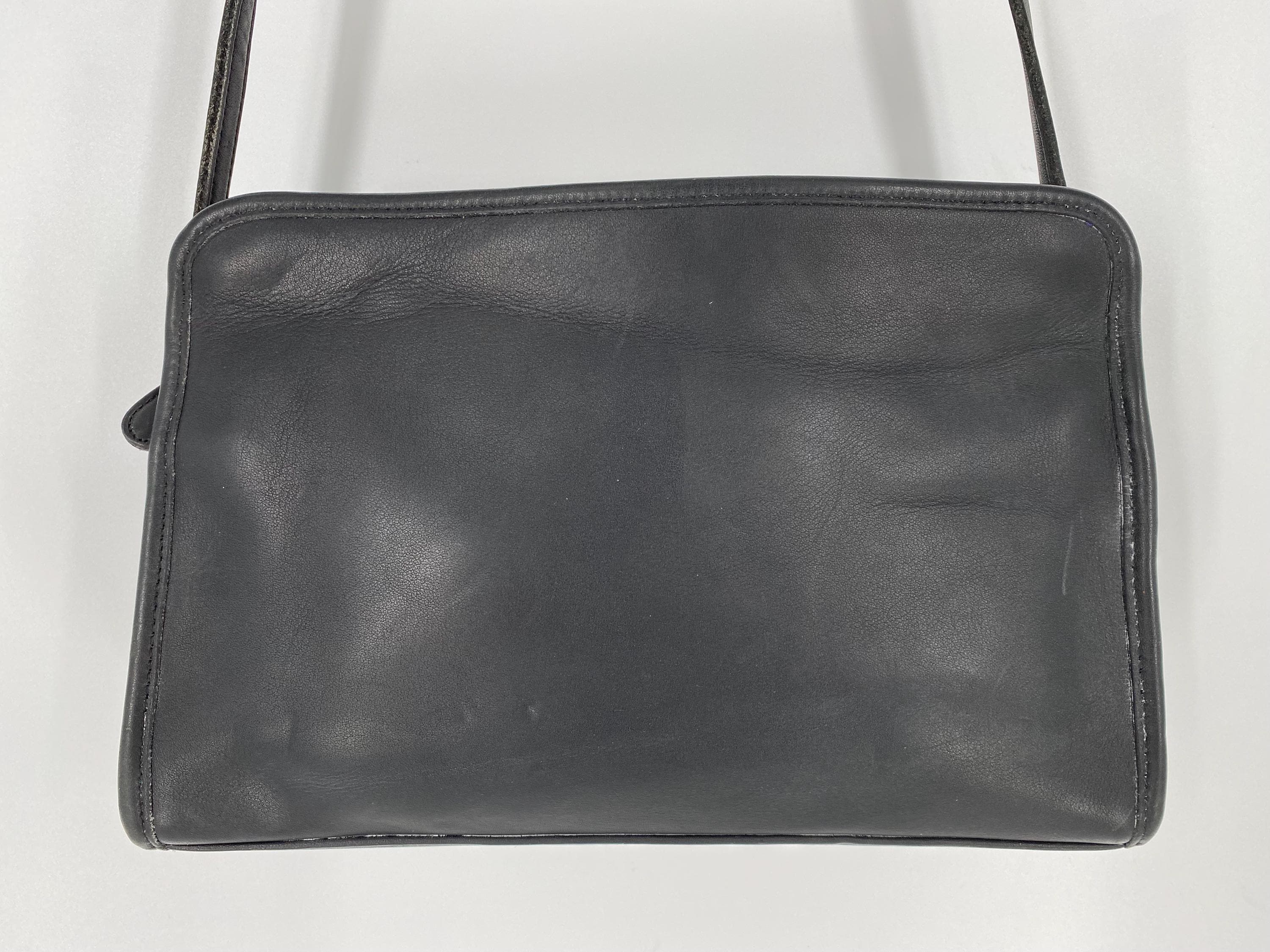 Vintage Y2K Coach Black Leather Sutton Zip Shoulder Bag  Made in