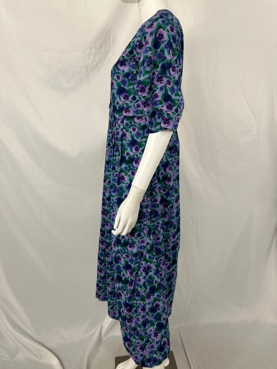 Vintage 80s Floral Shortsleeve Dress By Conversat… - image 7