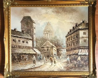 Impressionist Oil Painting Paris Street Scene