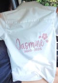 T-shirt transfer glitter hibiscus flower design iron on for School leavers, 2026