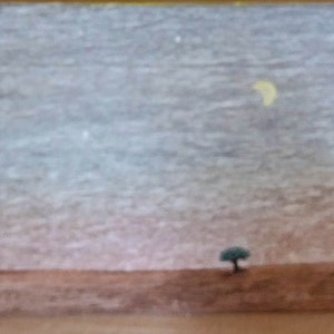 Original Painting Minimalistic, Abstract Landscape, Oil Painting On Wood, Wall Art Decor, Landscape With Tree And Moon, ORIGINAL Painting. image 3