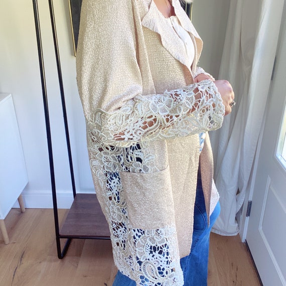 Vintage lace longline jacket - image 3