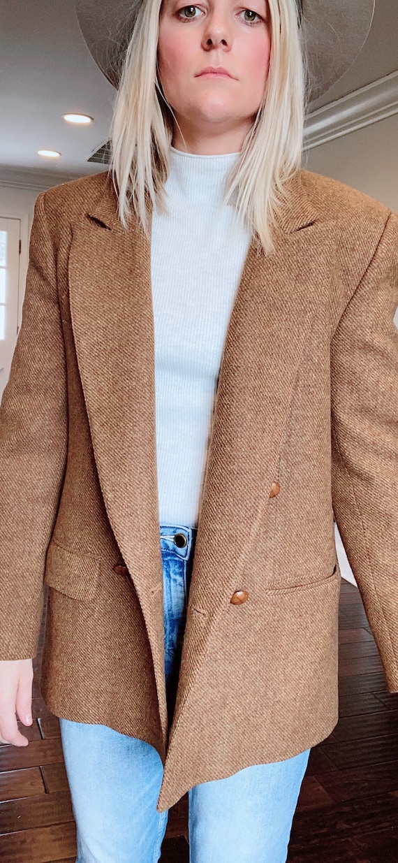 vintage tweed 100% wool blazer