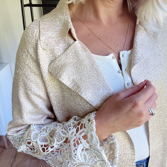 Vintage lace longline jacket - image 8