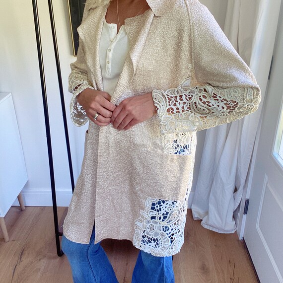 Vintage lace longline jacket - image 1