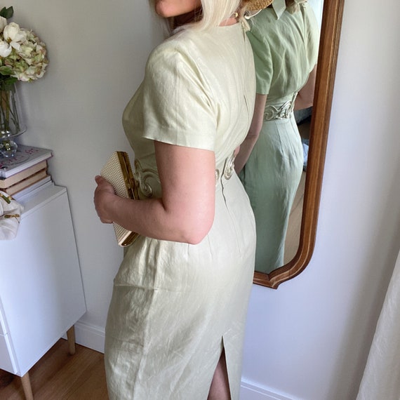 Vintage green calf length dress - image 5