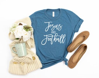 Jesus and Football - Christian Shirt- Christian Gift - Women's Tee