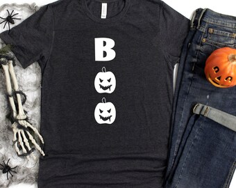 Boo Halloween Shirt: Pumpkin Graphic Tee