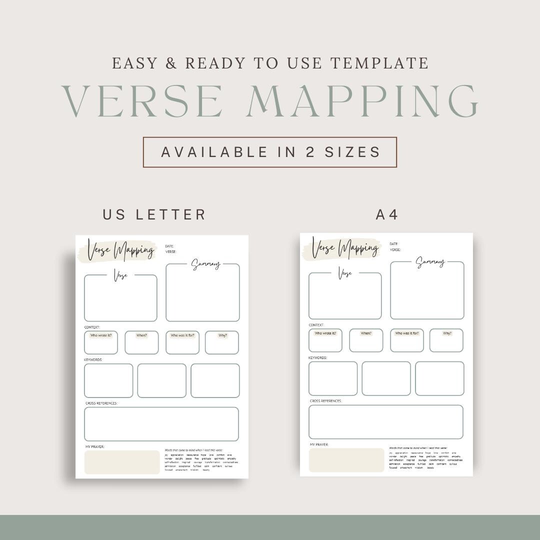 Verse Mapping Bible Study Worksheet | Printable Bible Study Guide ...