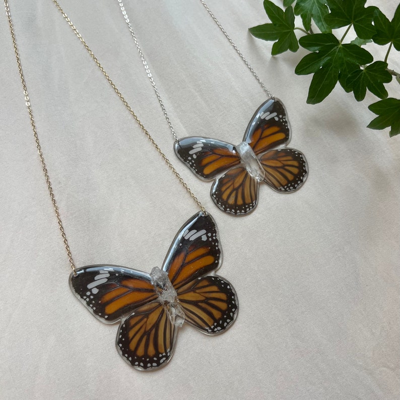 Real Butterfly Necklace, 14k Gold Filled Sterling Silver Necklace
