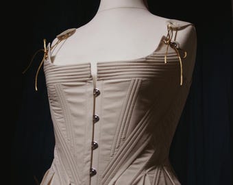 Tudor Corset 17th Century Inspired Stays Renaissance Corset Historical Bodice Cream Corset Custom Size Free Shipping