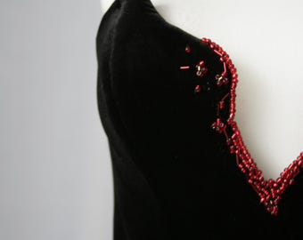 Black Velvet Corset, Gothic Overbust Corset, Beaded Corset Top, Waist Training Corset, Custom Corset, Dark Romance