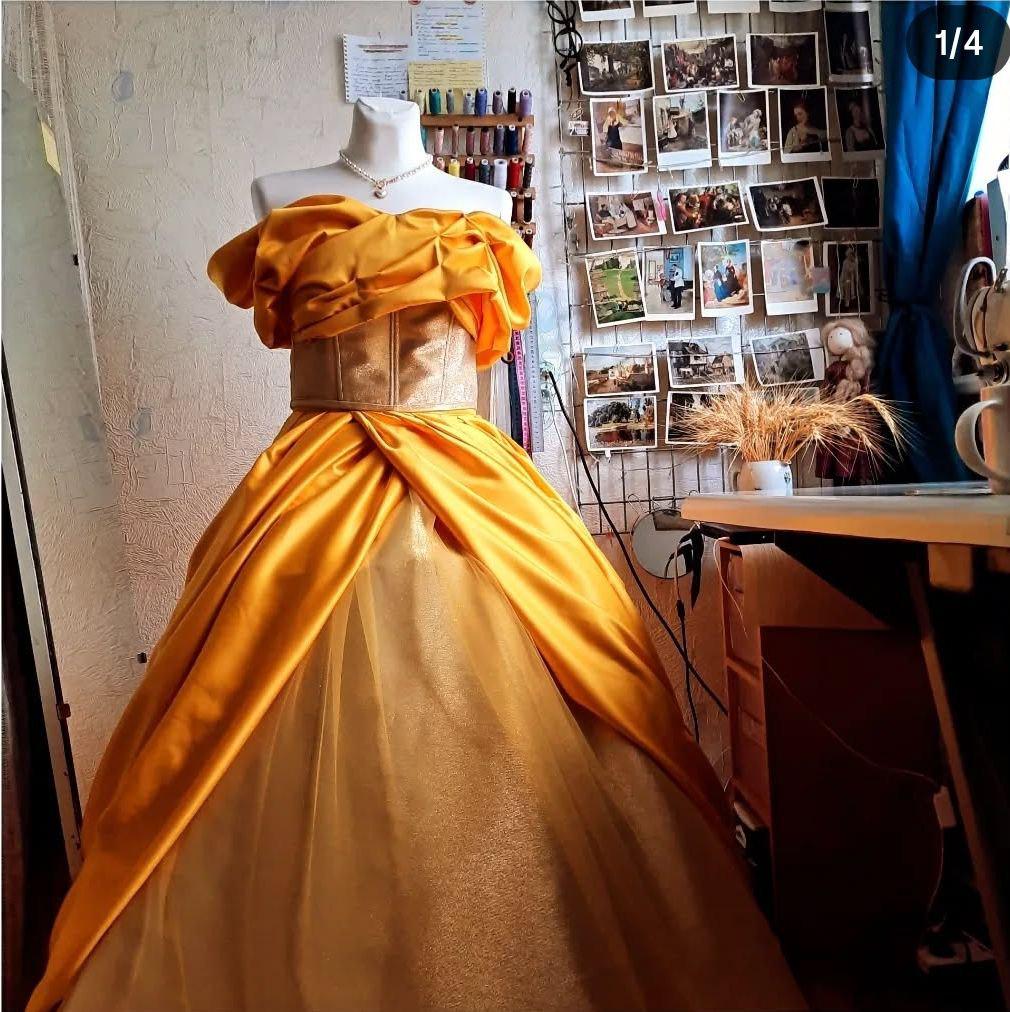 yellow corset dress belle Yellow Corset Belle