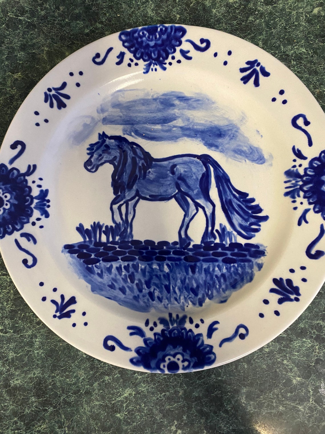 Hand Painted Horse Dinner Plate Original Mix n Match Etsy