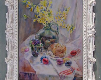 Print of the watercolor "Easter still life"