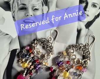 RESERVED for Annie. Please, Do Not Buy. Victorian Chandelier Multi Stone Silver Earrings. Dangle Drop Earrings. Artisan Jewellery. Bohemian.