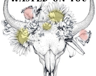 Wasted On You Country Western Png Download, Wasted On You Png Western File, Digital Download, Desert Design, Transparent Background