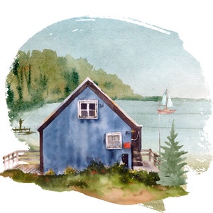Cabin, cottage,blue lake house 4 designs, This is God&#39;s Country, life is better at the lake, PNG Digital Download, Transparent Background