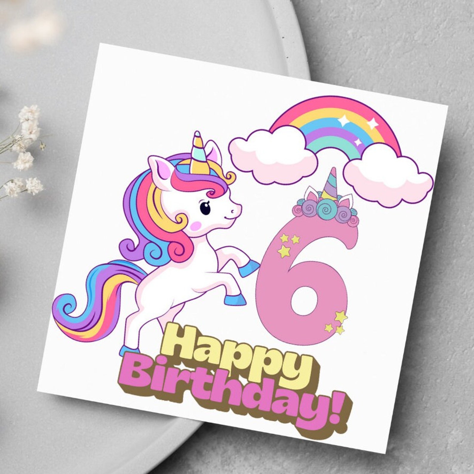 Happy Birthday 6th Birthday Unicorn Png Download, Png Birthday File