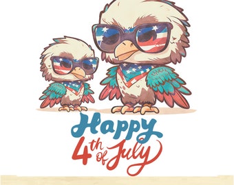 4 juli png digitale download, retro patriottische adelaar met kind adelaar digitale download, patriottische adelaar ontwerp, transparante achtergrond