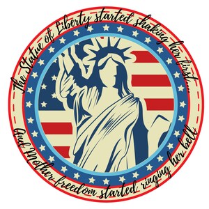 A estátua patriótica da liberdade começou a sacudir sua primeira mãe, a liberdade começou a tocar sua campainha Png Digital Download, fundo transparente.