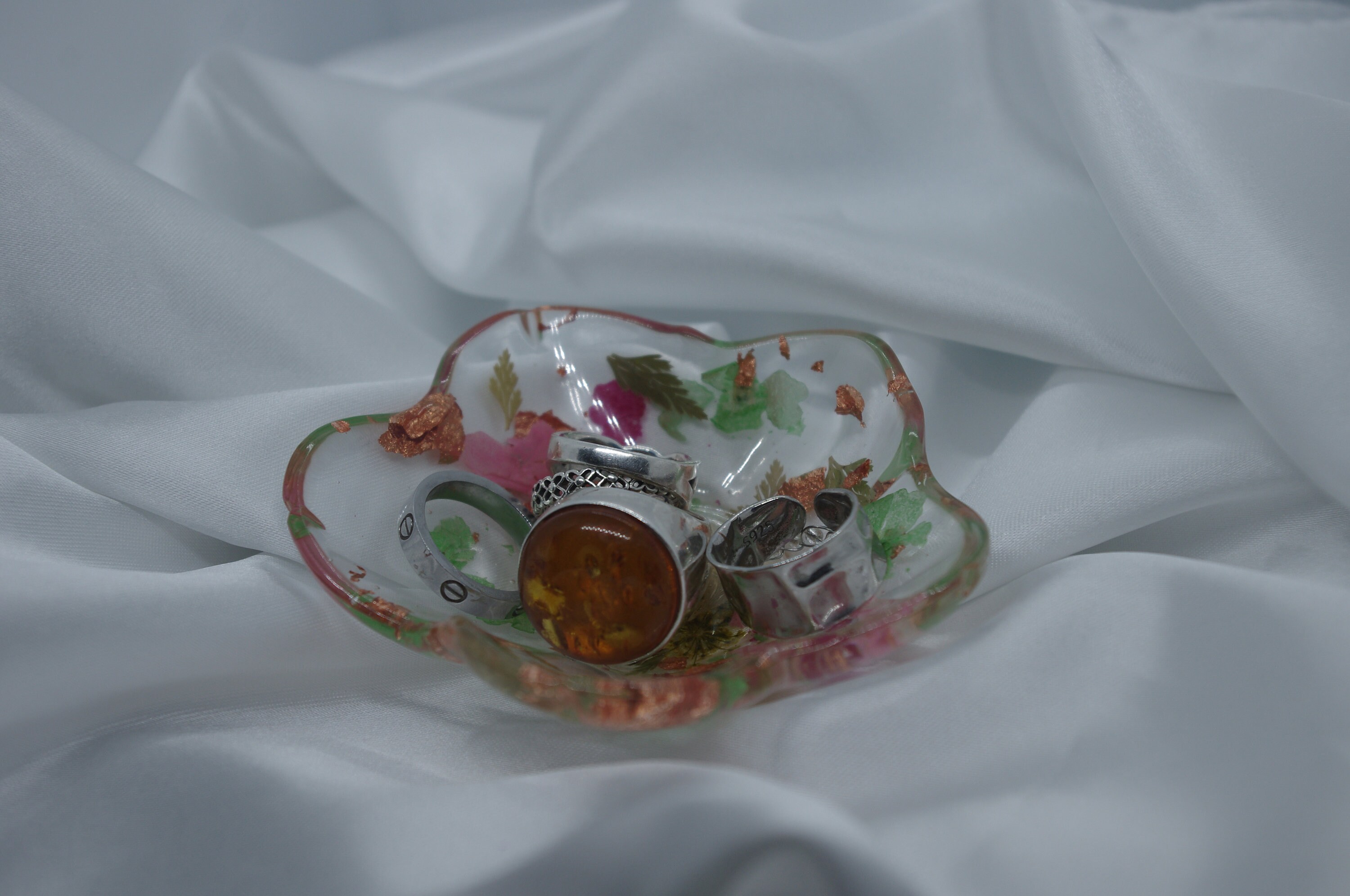 Resin Flower Jewellery Dish Etsy UK