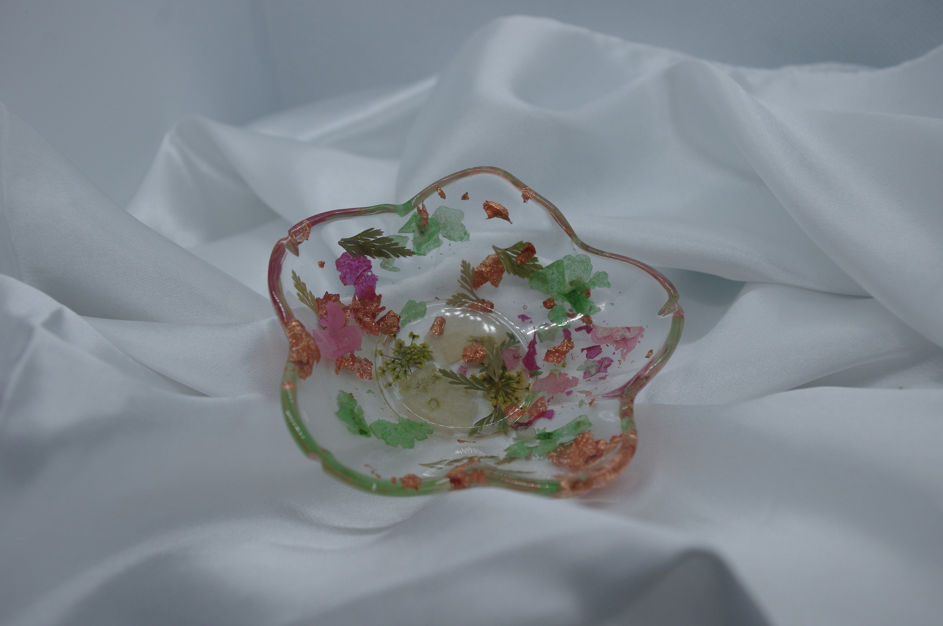 Resin Flower Jewellery Dish Etsy