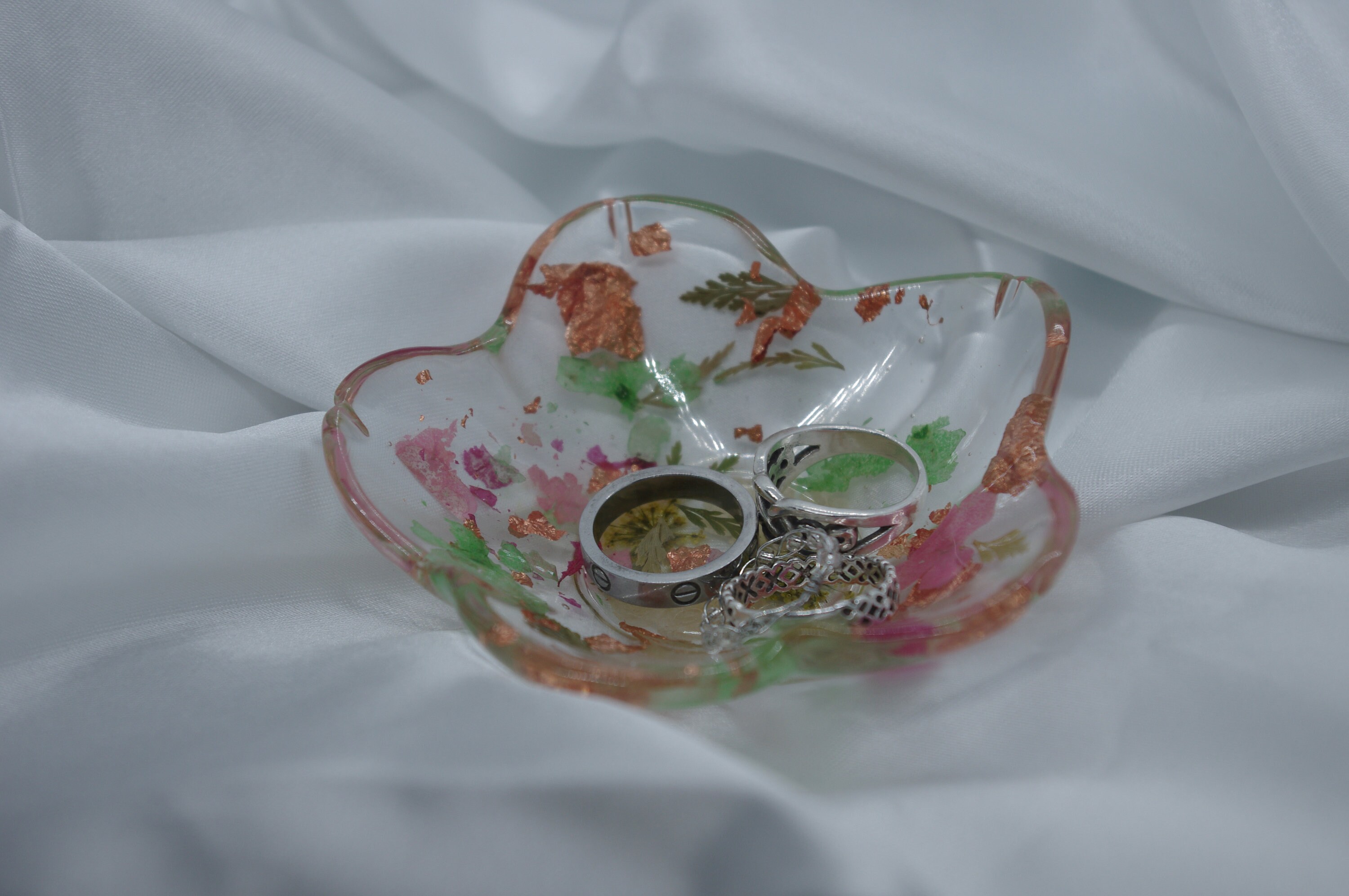 Resin Flower Jewellery Dish Etsy UK