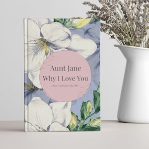 Personalized Gift For Aunt, Custom Book For Aunt, Birthday Gift for Auntie, Gift For Aunt From Niece, Aunt Christmas Gift, Fill In The Blank