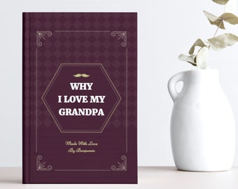 Personalized Grandpa Book, Gift For Grandpa From Granddaughter, For Grandpa Birthday, Grandfather, Fathers Day, For Grandpa From Grandkids