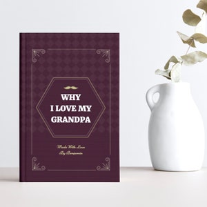 Personalized Grandpa Book, Gift For Grandpa From Granddaughter, For Grandpa Birthday, Grandfather, Fathers Day, For Grandpa From Grandkids