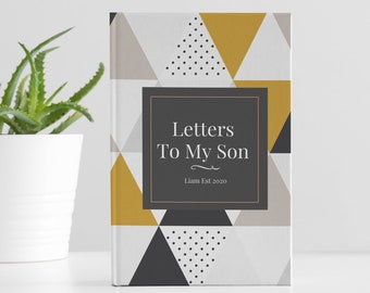 Letters To My Son Journal, Personalized Baby Boy Gift, New Mom Gift, Son Gift, Keepsake Gift For Son, Baby Shower Gift, Memory Book