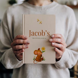 Diario infantil personalizado con nombre, cuaderno de agradecimiento para niños y niñas, regalo de recuerdo personalizado, diario de escritura infantil, regalo para niños