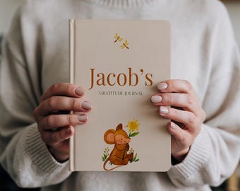 Custom Kids Gratitude Journal, Personalized Name Notebook