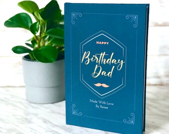 Personalized Birthday Dad Book, Sentimental Fill-in-the-Blank Memory Book