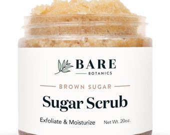 All Natural Sugar Body Scrub (Net Wt. 20oz) | Gentle Exfoliator, Super Moisturizer, No Synthetic Fragrances | Made in Wisconsin