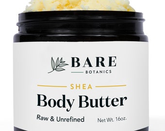 Reine & Rohe Sheabutter (Unparfümiert) | Unraffinierte und natürliche Körperbutter | Vegan Grausamkeit-frei Non-GMO