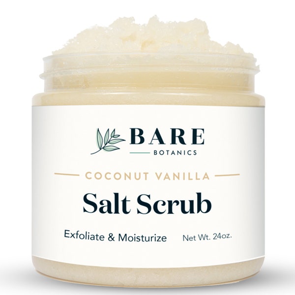 All Natural Body Scrub (Net Wt. 24oz) | Gentle Exfoliator, Super Moisturizer, No Synthetic Fragrances | Salt Scrub & Gift Set