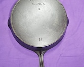 Early 11 Wagner Sidney Cast Iron Skillet with Heat Ring Sits Flat Smooth Level Beautiful 1800s