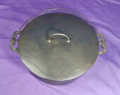 Early quot ERIE quot Cast Iron Dutch Oven with Flat Top Lid Pre Griswold 8