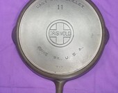 Beautiful 11 Griswold Cast Iron Skillet with Heat Ring Large Block Logo ERIE PA USA Sits Flat Very Smooth 717 Rare