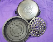 Complete Griswold 8 Cast Iron Dutch Oven with Self Basting Lid, Trivet Bail Handle Erie Pa Usa 1278 1288 Clean Smooth Ready To Use