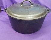 Huge Rare Griswold 11 Cast Iron Tite-Top Dutch Oven with Lid Cover Clean Smooth 12 Quarts VHTF Slant ERIE 836 Ready To Use Or Display