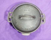 Griswold 6 Cast Iron Tite-Top Dutch Oven with Fully Marked Raised Letter Self Basting Lid Cover 2605 2606 Clean Smooth HTF