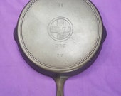 Beautiful 11 Griswold Cast Iron Skillet with Heat Ring Slant Erie Logo Glass Smooth Cooking Surface Ghost Griswold 39 s ERIE logo 717 Rare
