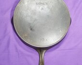 HTF Early Wagner Sidney 10 A Cast Iron Skillet with Heat Ring Smooth Clean 1800s