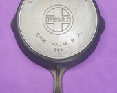 Excellent 8 Griswold Cast Iron Skillet with Heat Ring Large Block Logo ERIE PA USA Sits Flat Glass Smooth 704