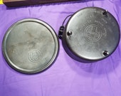 Griswold 10 Chuckwagon Dutch Oven with 3 Feet and Coal Lid Bail Handle Assist Tab Clean Ready To Use