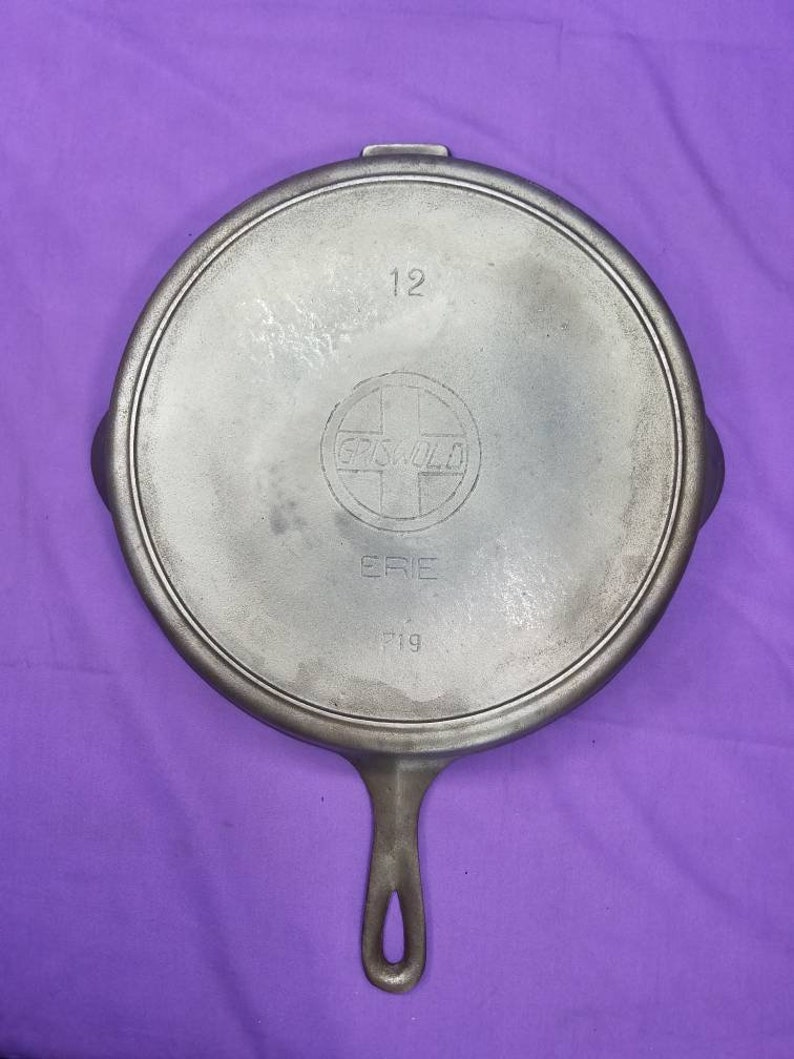 Rare 12 Griswold Cast Iron Skillet With Heat Ring Slant Erie Etsy