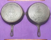 2x 8 Griswold Cast Iron Skillets Slant Erie PA USA Logo Heat Ring Smooth Bottom Variations Glass Smooth Cooking Surfaces Ready to Use
